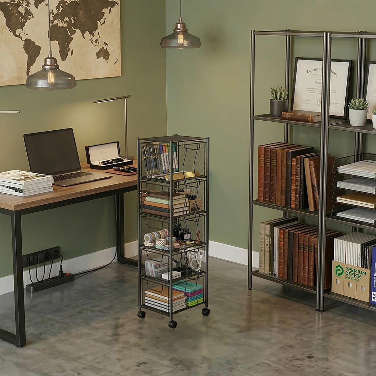 VOZÍK - čierna, kov/plast (20/98/28cm) - Relaxdays