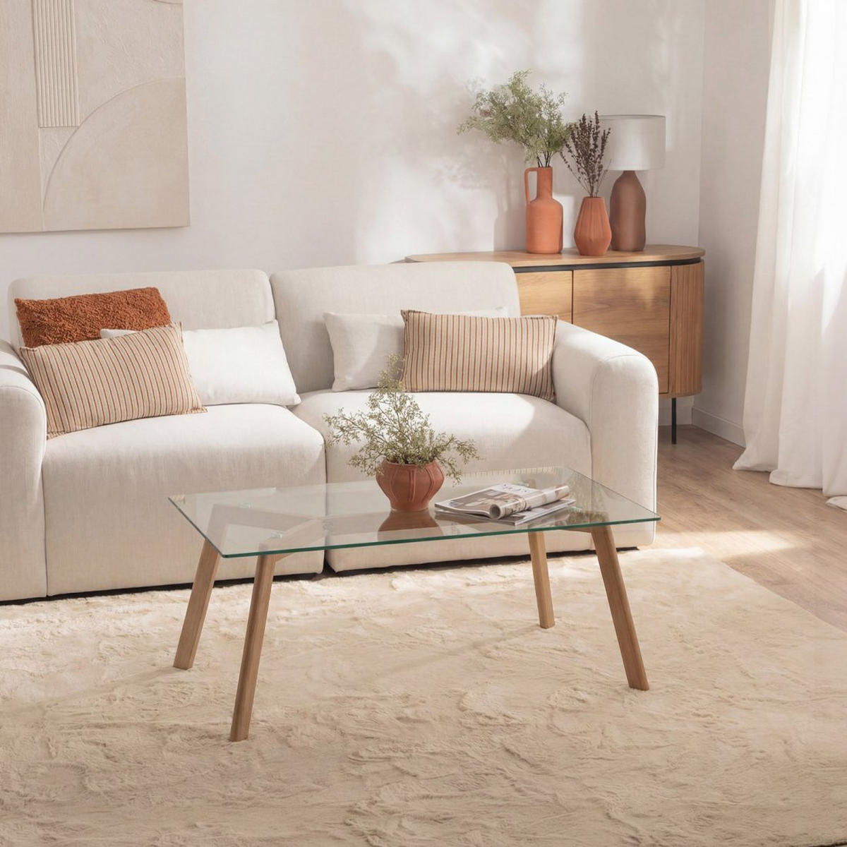 COUCHTISCH FESTER Eyre Durchsichtig 110 cm x 45 cm - Transparent, Glas (60/110/45cm) - Klast Home