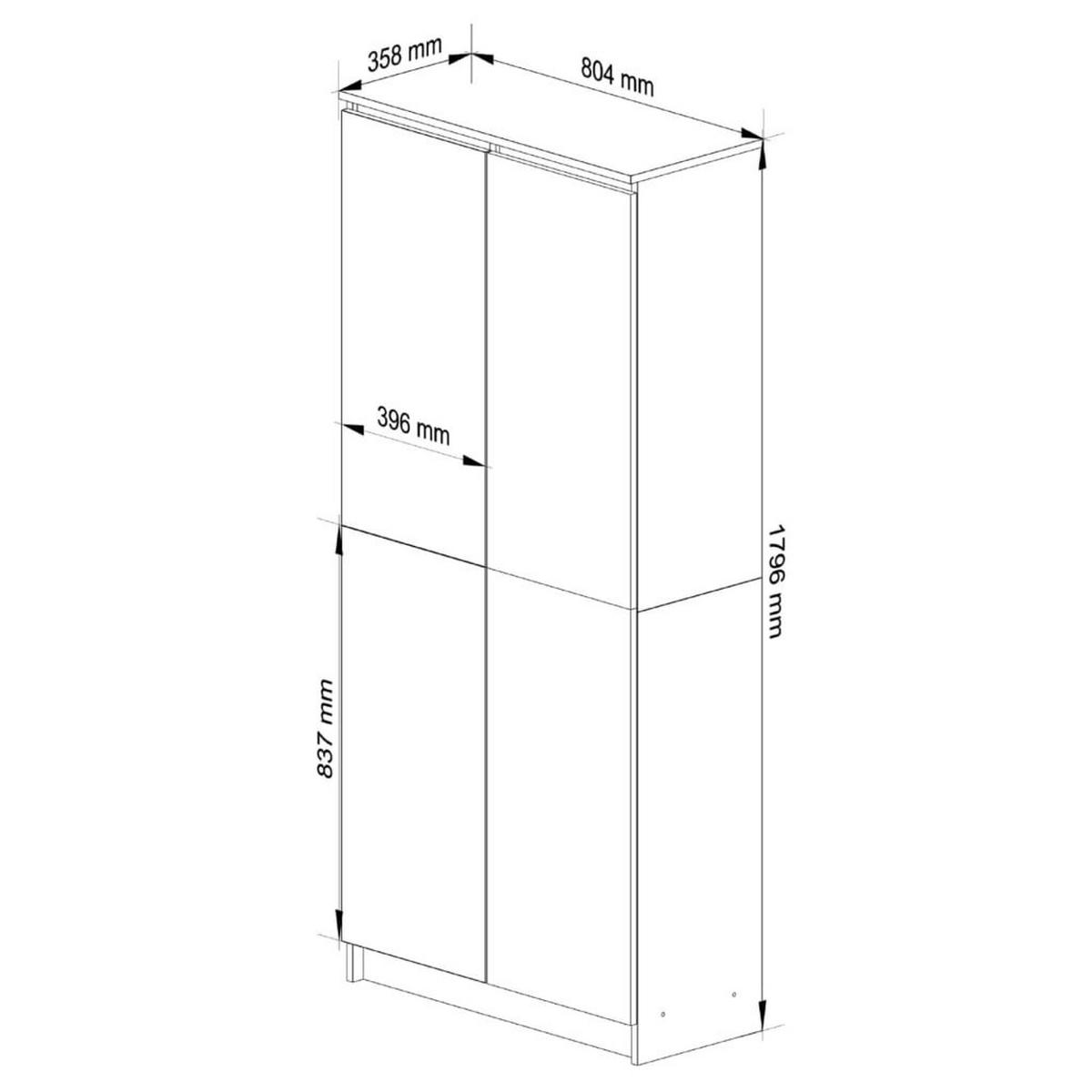 STANDREGAL Dunkelbraun, Weiß 180/80/35 - Dunkelbraun/Weiß, Holzwerkstoff (80/180/35cm) - RAUMHIRSCH FURNITURE
