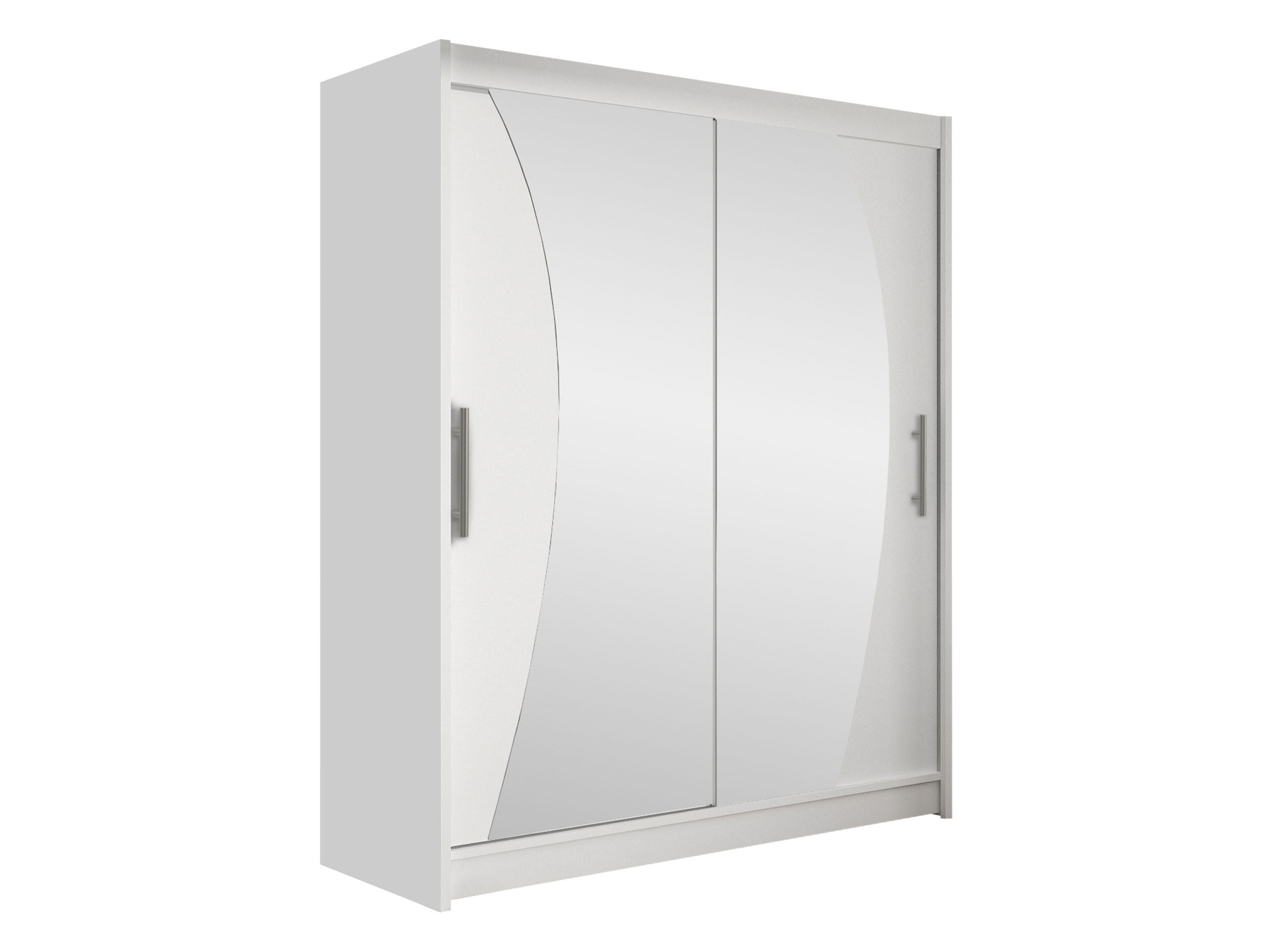 SCHWEBETÜRENSCHRANK Westa X - Silberfarben/Weiß, Holzwerkstoff/Metall (150/200/58cm) - MIRJAN24