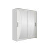 SCHWEBETÜRENSCHRANK Westa X - Silberfarben/Weiß, Holzwerkstoff/Metall (150/200/58cm) - MIRJAN24