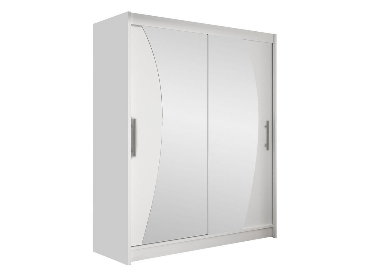 SCHWEBETÜRENSCHRANK Westa X - Silberfarben/Weiß, Holzwerkstoff/Metall (150/200/58cm) - MIRJAN24