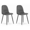 STUHL VERNAZZA 2-er Set, Grau Samtstoff - Anthrazit, Textil/Metall (45/88/51cm) - Komodee