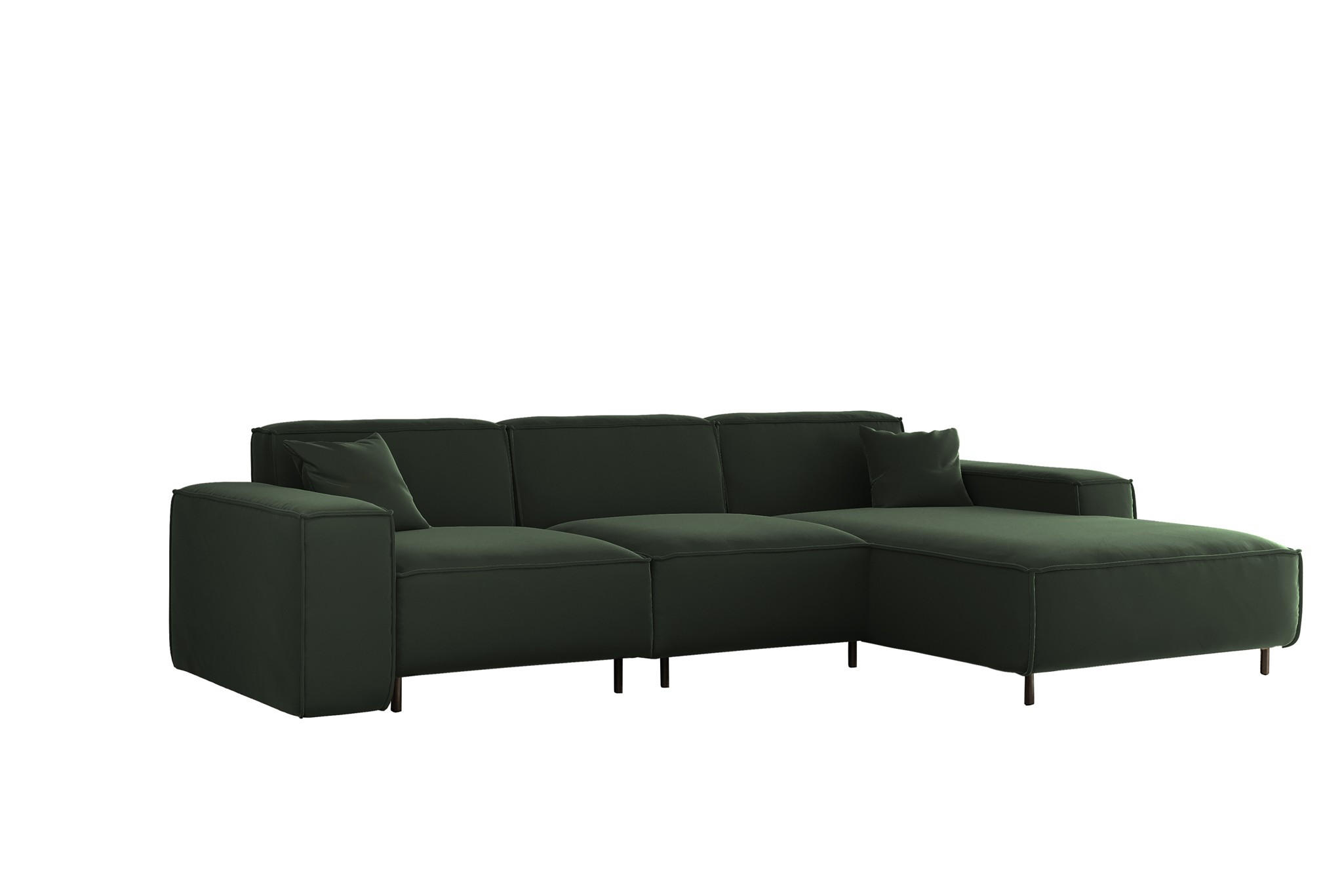 ECKSOFA Gloria In Tiffani - Grün, Holzwerkstoff/Textil (266/165cm) - Fun Möbel