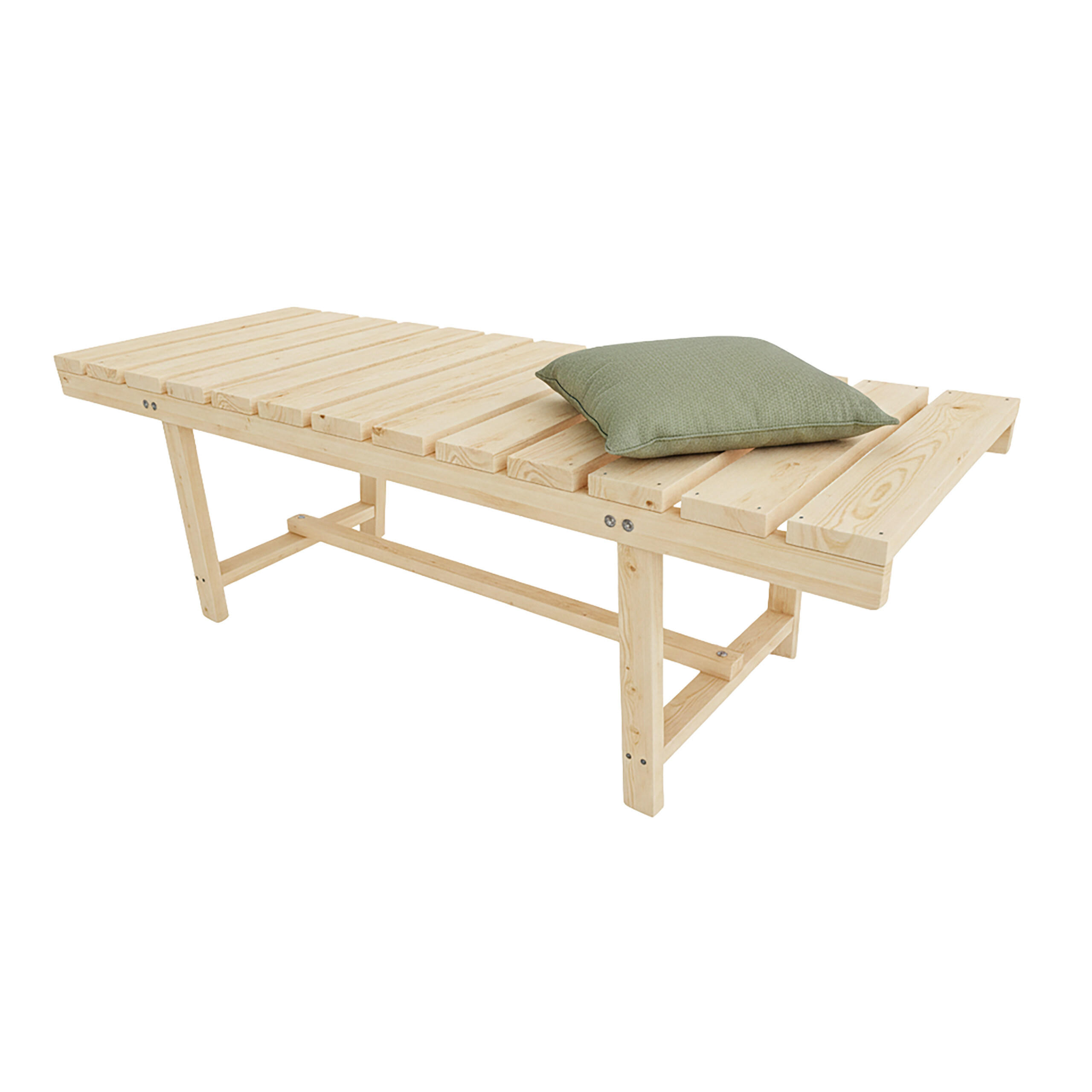GARTENBANK - Hellbraun, Holz (110/35/38cm) - Relaxdays