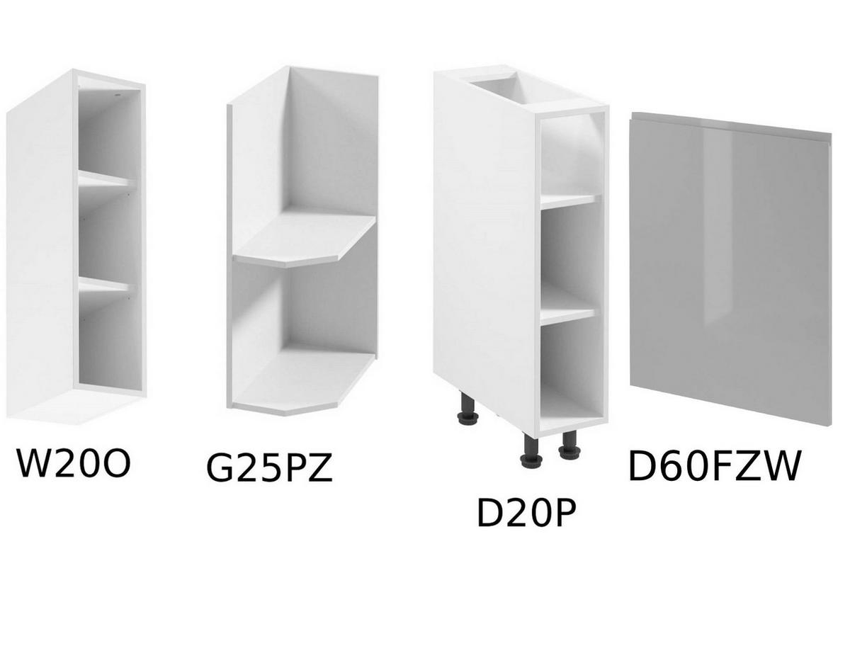 WINKELKÜCHE 420 cm x 240 cm - Aspen KA7-M420 - in Grau/Hochglanz - Grau, Holz (660/212/58cm)
