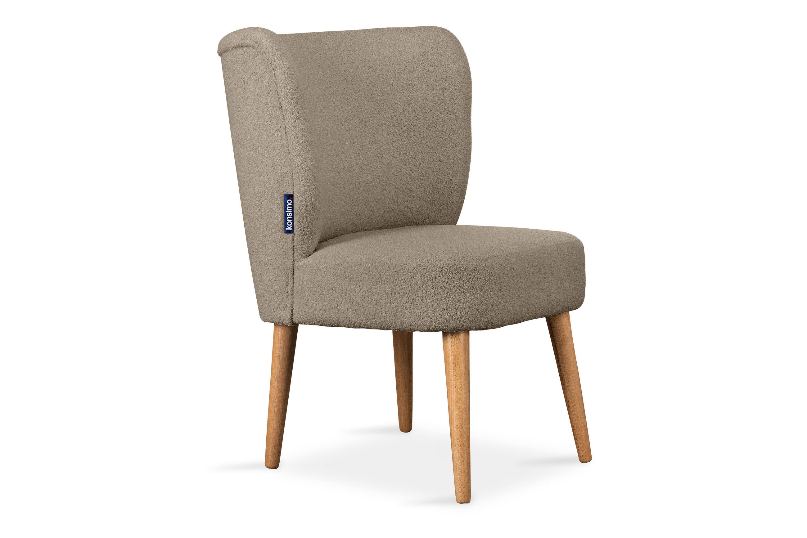 COCKTAILSESSEL APPA auf hohen Beinen aus Buchenholz gebeizter Eiche, Hellbraun/Eiche Dekor - Hellbraun/Eichefarben, Holz/Textil (63/89/65cm) - KONSIMO®