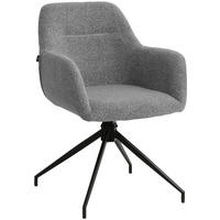 ARMLEHNENSTUHL Stoff Grau - Schwarz/Grau, Textil/Metall (58/85/60cm) - CLP