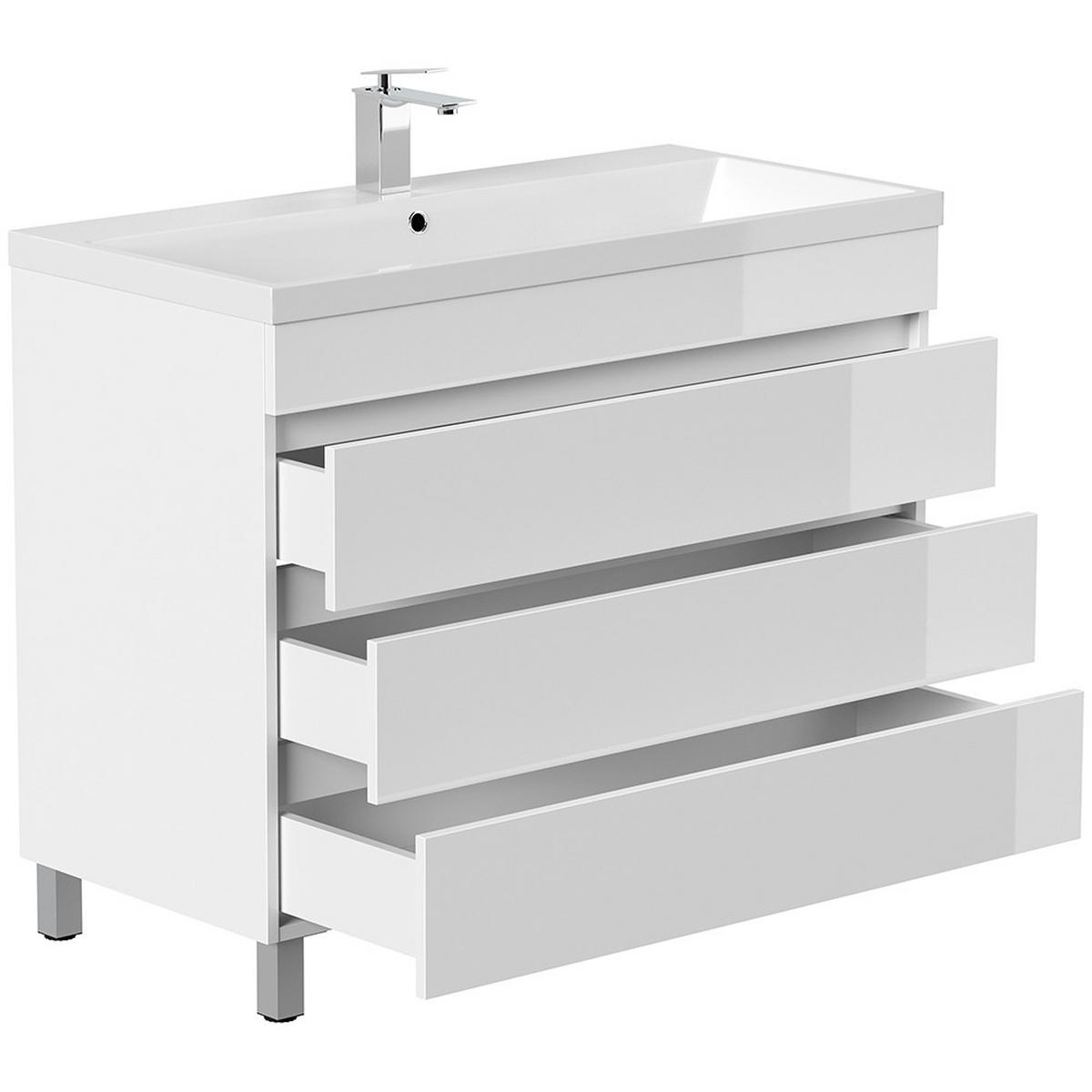 WASCHTISCH Frome-02 - Weiß, Holzwerkstoff (100/84/48cm) - Lomado