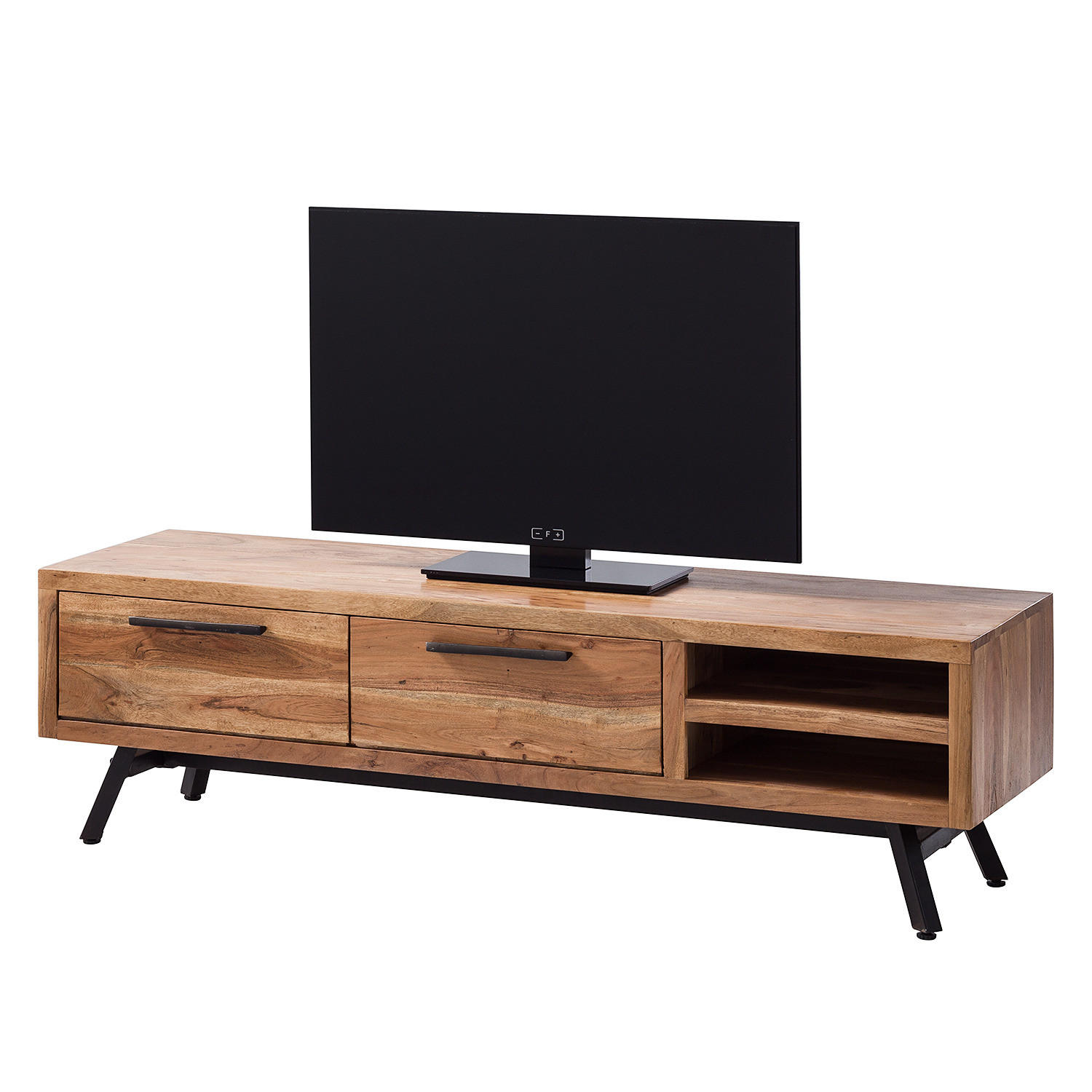 TV-LOWBOARD - Akazie massiv / Metall - Akaziefarben, Holz (160/46/45cm) - home24