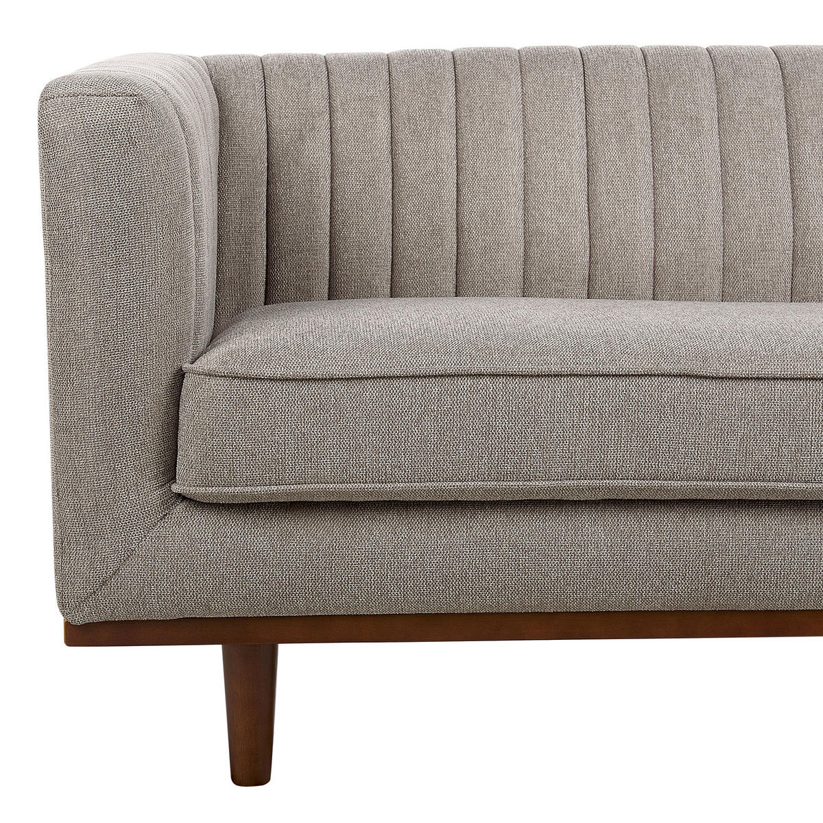 3-SITZER-SOFA hellbraun Skaule - Dunkelbraun/Braun, Textil (205/71/82cm) - Beliani