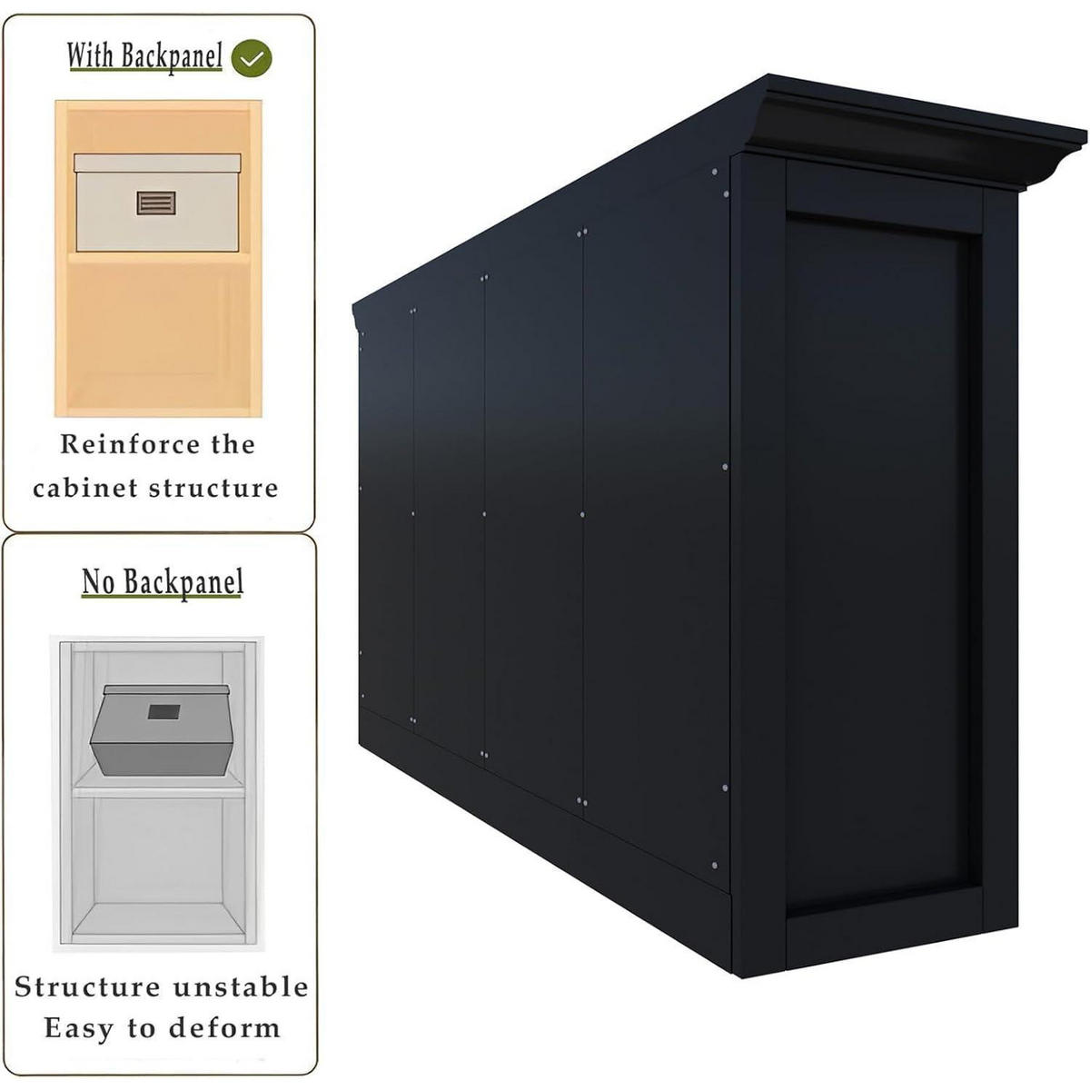 BÜCHERREGAL mit Sockel 8 Fächer Schwarz 127 x 70 cm - Schwarz, Holzwerkstoff (127/70/34cm)