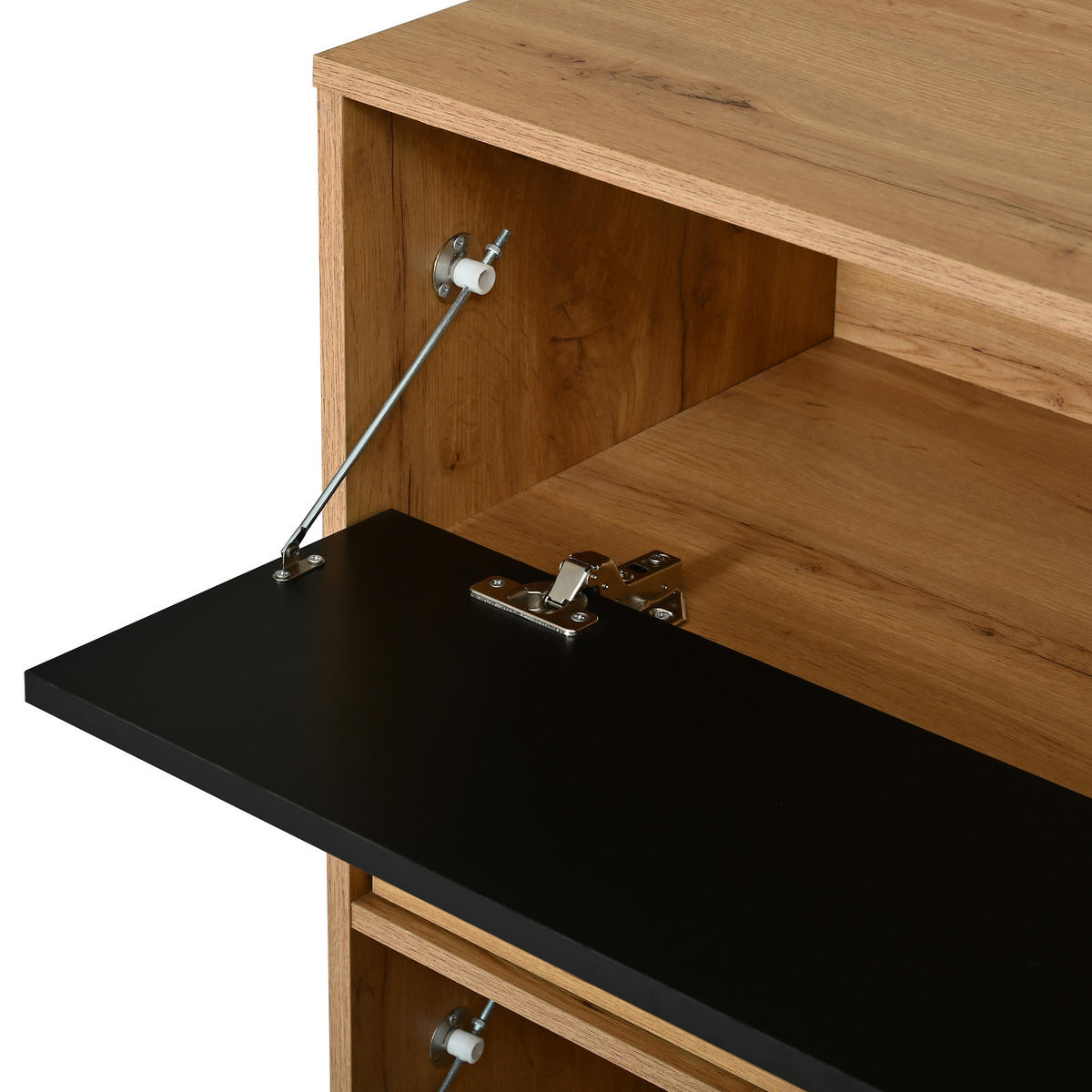 SIDEBOARD Holz Schwarz 2 Schubladen Türen Mittelfach Modern - Multicolor, Holzwerkstoff (140/84.5/40cm) - FLIEKS