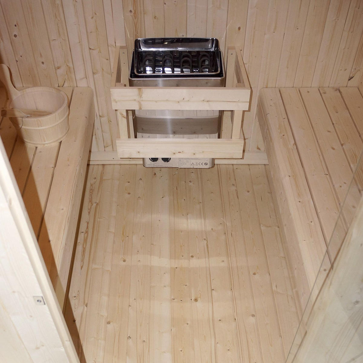 FASSSAUNA Nolvik XXL inkl. Zubehör-Set - Naturfarben, Holz (186/194/220cm) - Artsauna