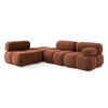 ECKSOFA Links Chenille Stoff Orange - Terra cotta/Schwarz, Kunststoff/Textil (190/285cm) - Makamii