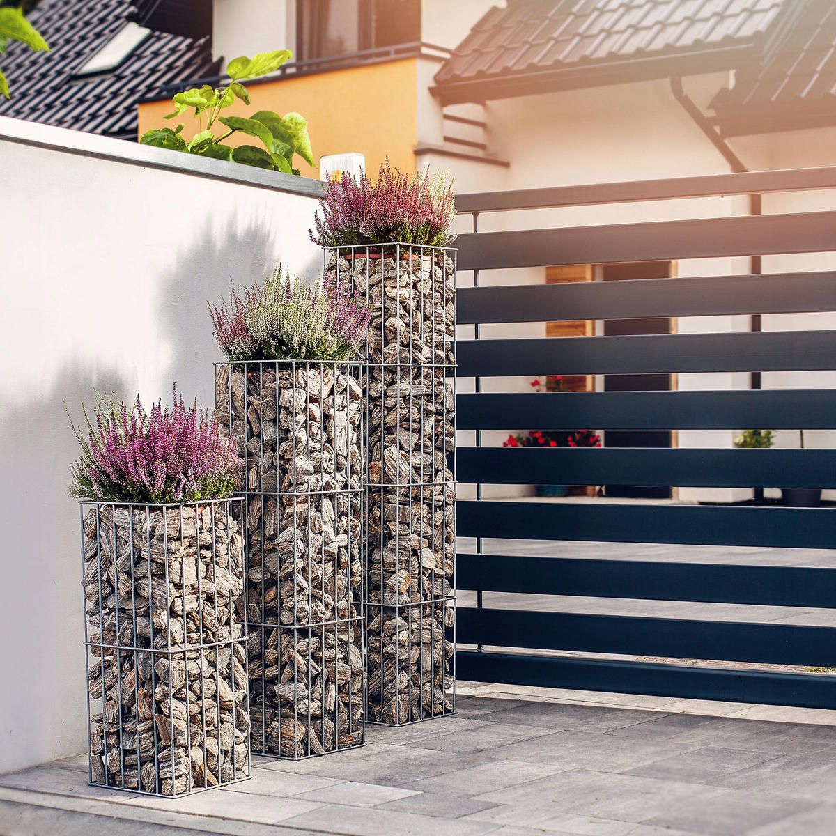 GARTEN-PFLANZENSTÄNDER 120 x 29 cm, quadratisch, silber - Silberfarben, Metall (29/120cm) - KADAX