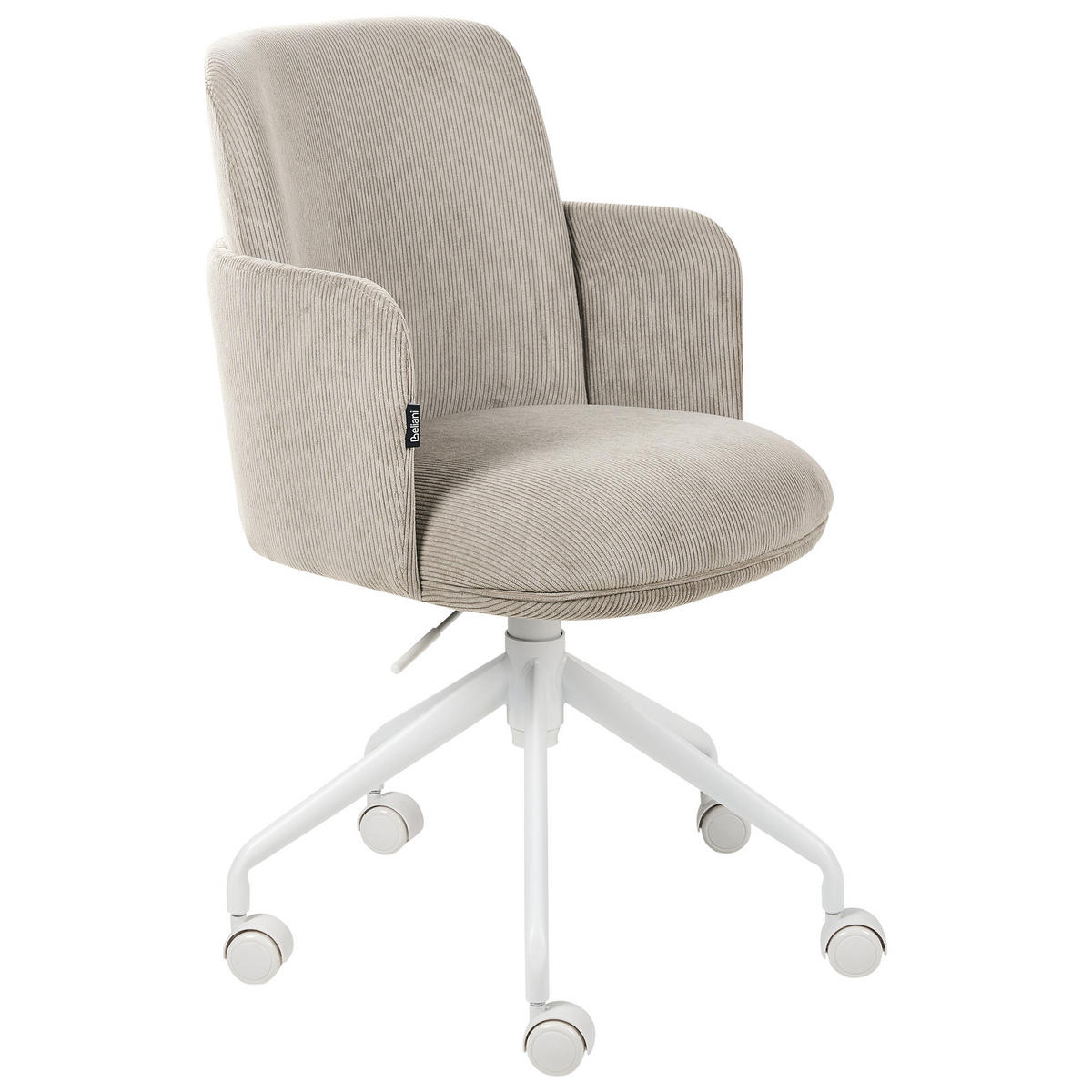 BÜROSTUHL Cord Taupe Dryden - Taupe/Weiß, Textil (60/84/60cm) - Beliani