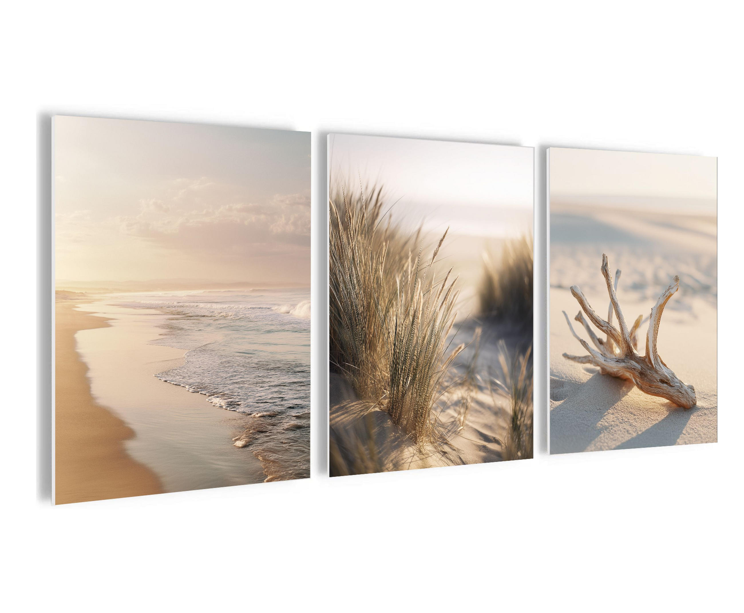 BILDERSET 3er-Set 30x40 cm Strand Meer beige - Beige, Kunststoff (30/40cm) - artissimo