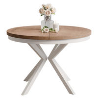 AUSZIEHTISCH MILTON 120-196/76 cm mit Metallgestell, Weiß / Lefkas-Eiche - Eichefarben/Weiß, Holzwerkstoff/Metall (120/120/76cm) - Idohome