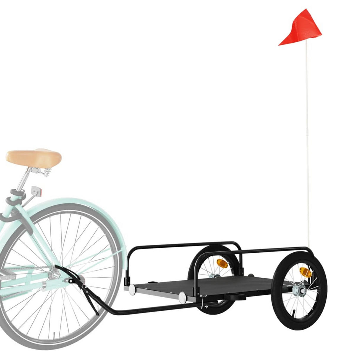 FAHRRADANHÄNGER Schwarz 126/63/34 Cm Eisen - Schwarz, Metall (63/34/126cm) - vidaXL