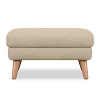 SITZHOCKER TAGIO Pouffe, Hellbeige - Beige/Braun, Buchenholz/Textil (65/46/80cm) - KONSIMO®