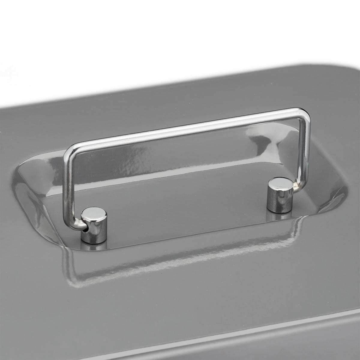 GELDKASSETTE - Grau, Kunststoff/Metall (20/8.5/17cm) - Relaxdays