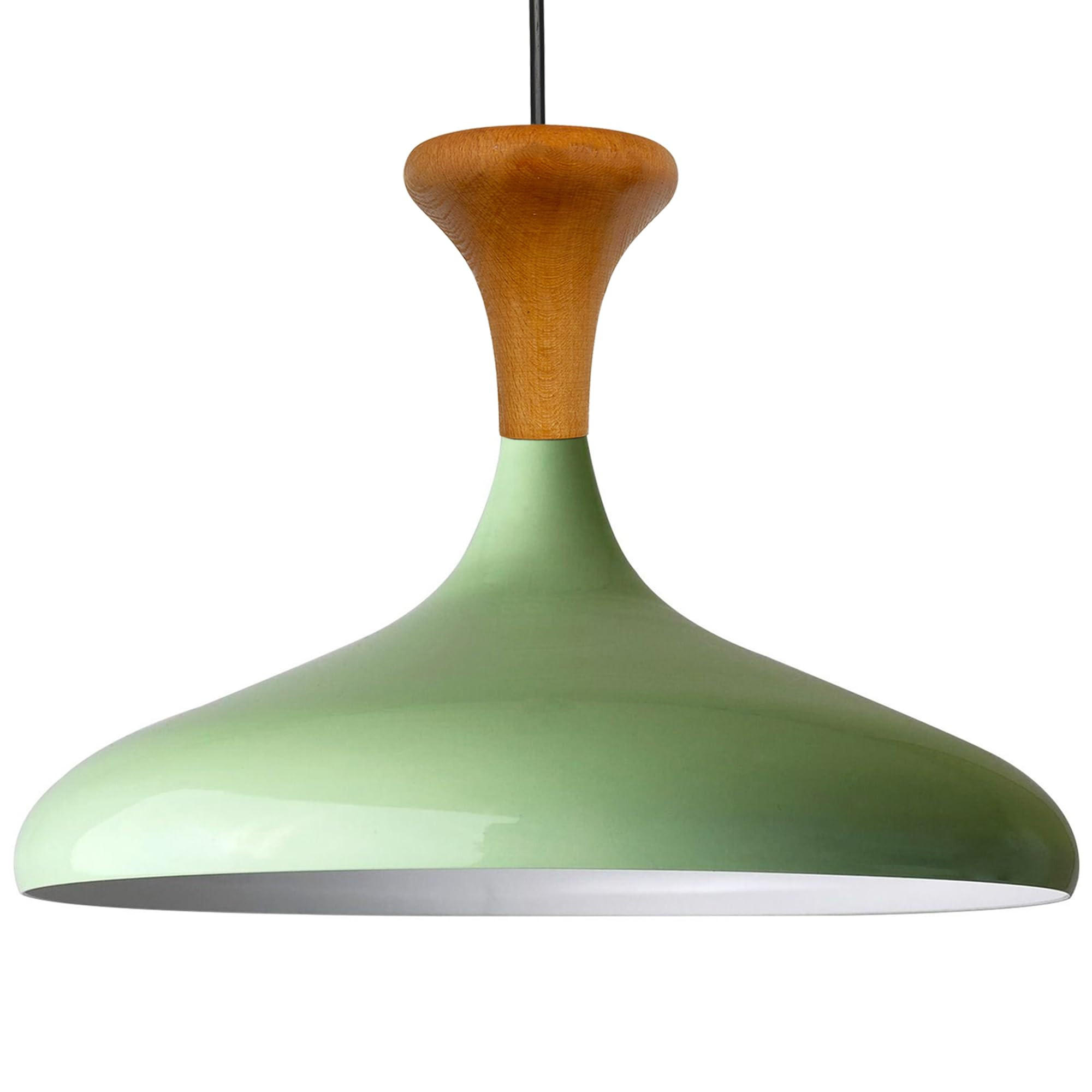 PENDELLEUCHTE Champion Pilz-Holz 35/29 cm - Mintgrün, Holz/Metall (35/29cm) - Bamyum