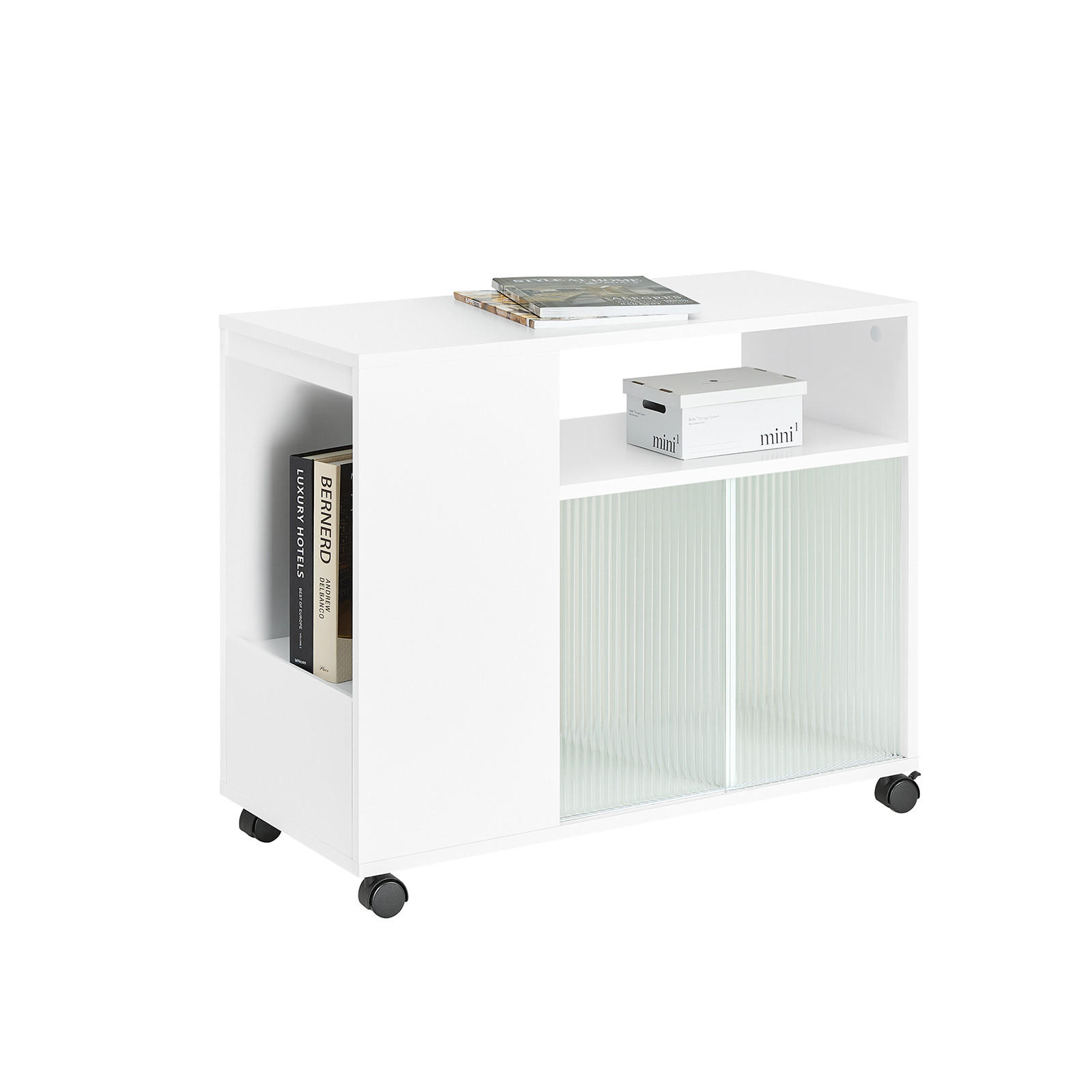 AKTENSCHRANK Weiß - Weiß, Glas/Holzwerkstoff (35/61/75cm) - SoBuy