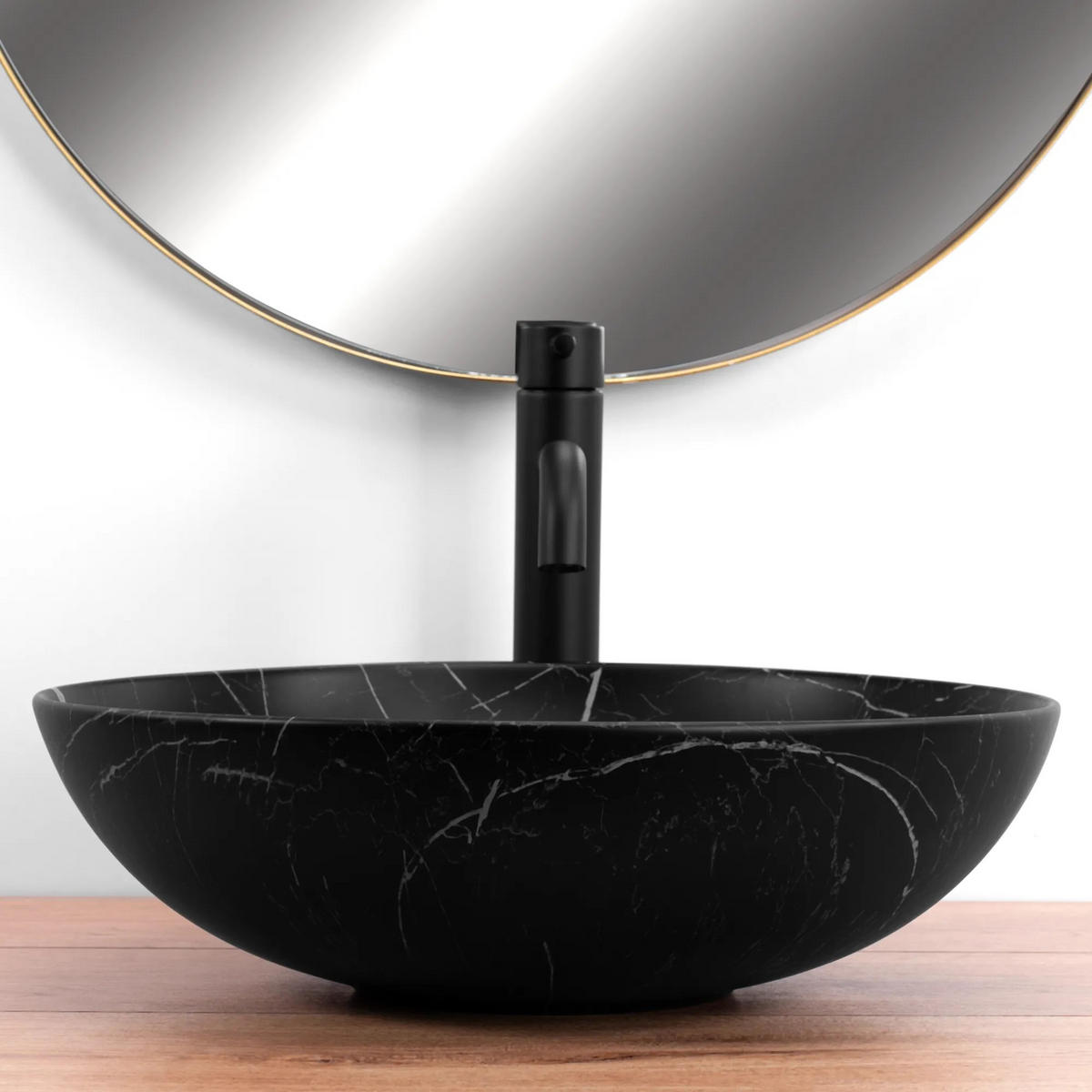 AUFSATZWASCHBECKEN Rea Fibo Black Matt - Schwarz, Keramik (40.5/12/40.5cm) - REA