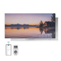 WANDKONVEKTOR Elektrisch mit dekorativem Landschaftsbild, Thermostat und WLAN App Steuerung, 119,5/59,5/1,8 cm - Weiß, Kunststoff/Metall (119.5/59.5/1.8cm) - EMKE