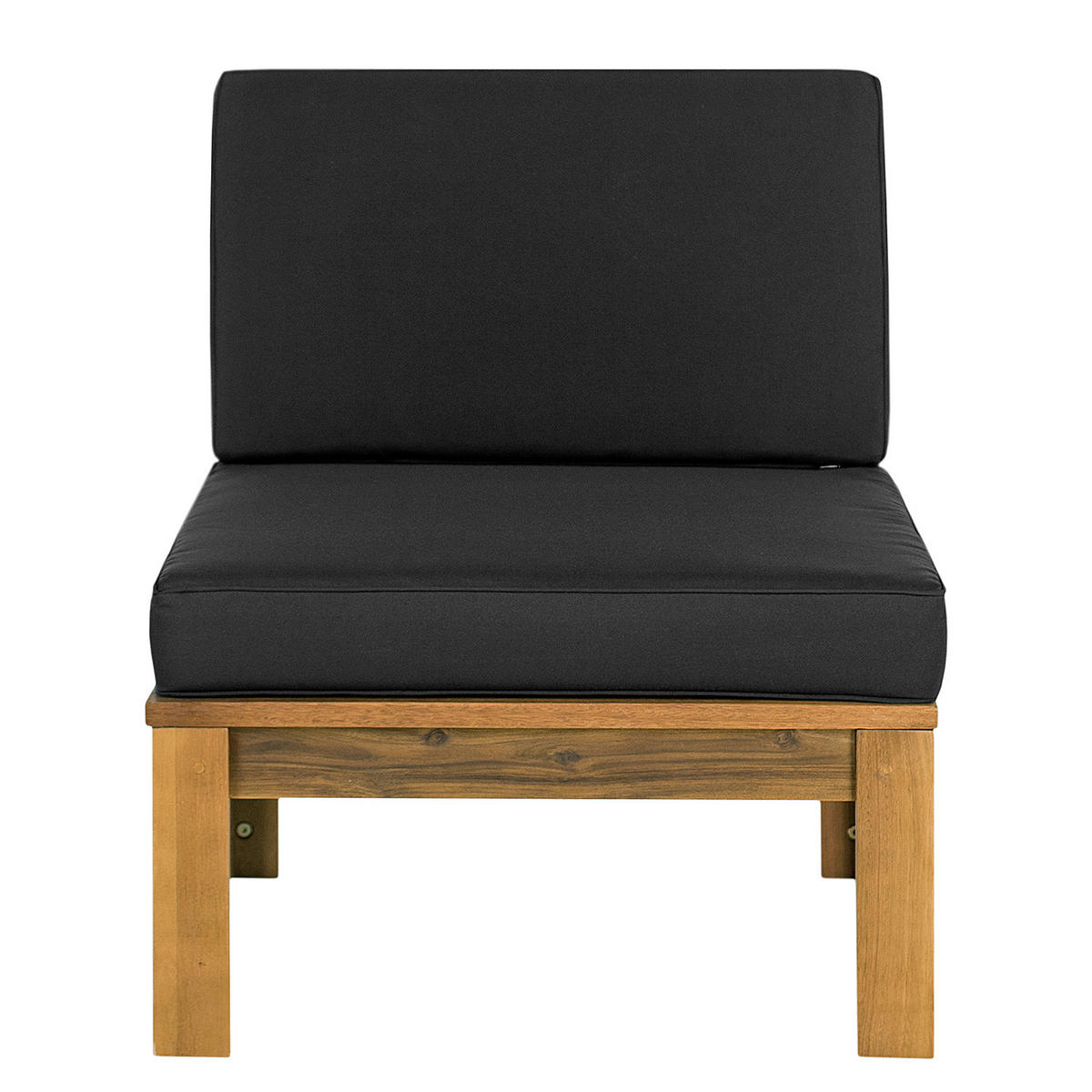 LOUNGESESSEL - Webstoff / Akazie massiv - Anthrazit, Holz/Textil (60/73/71cm) - home24