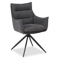 ARMLEHNSTUHL in Stahl drehbar Anthrazit - Anthrazit, Textil (57/87/62cm) - Homestyle4u