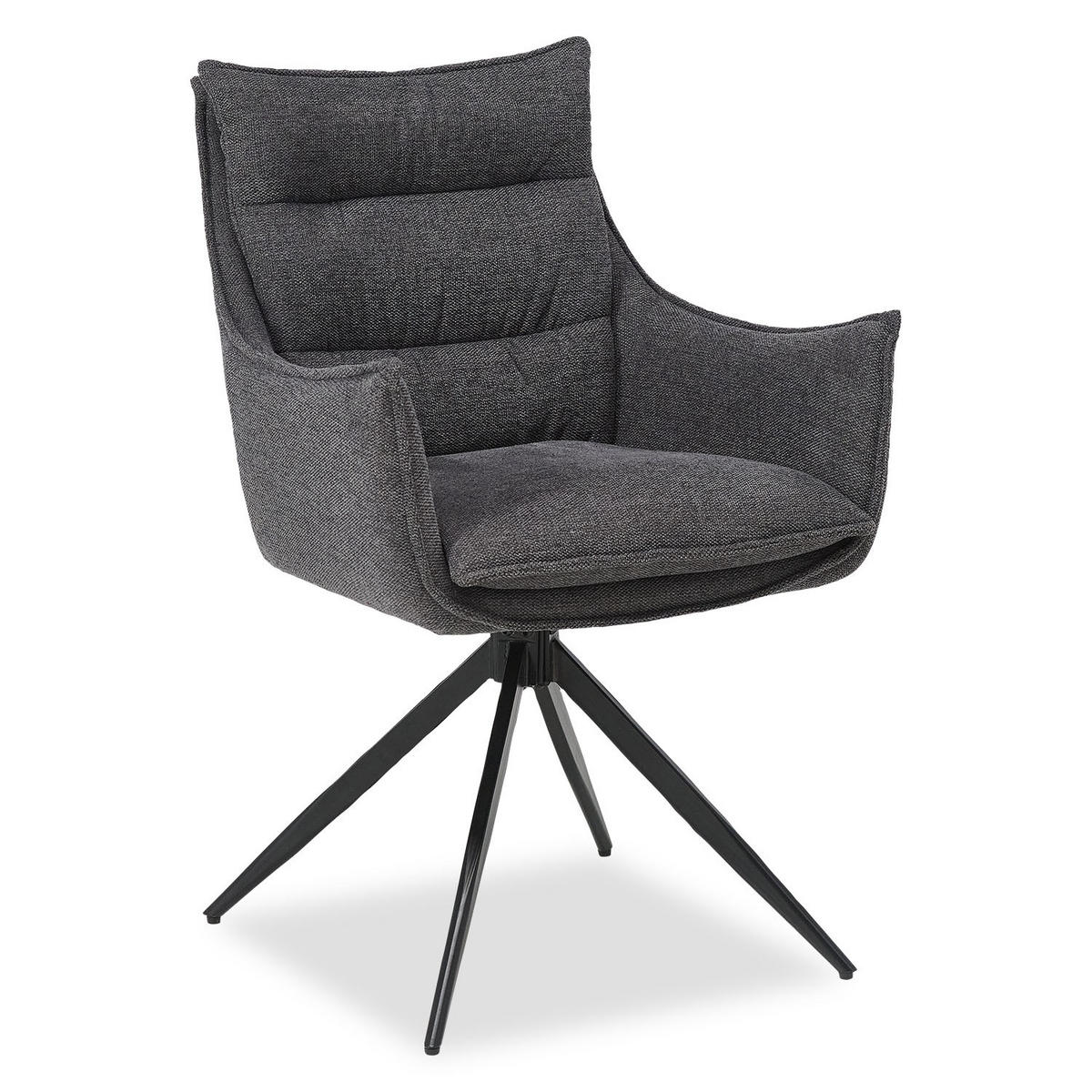 ARMLEHNSTUHL in Stahl drehbar Anthrazit - Anthrazit, Textil (57/87/62cm) - Homestyle4u