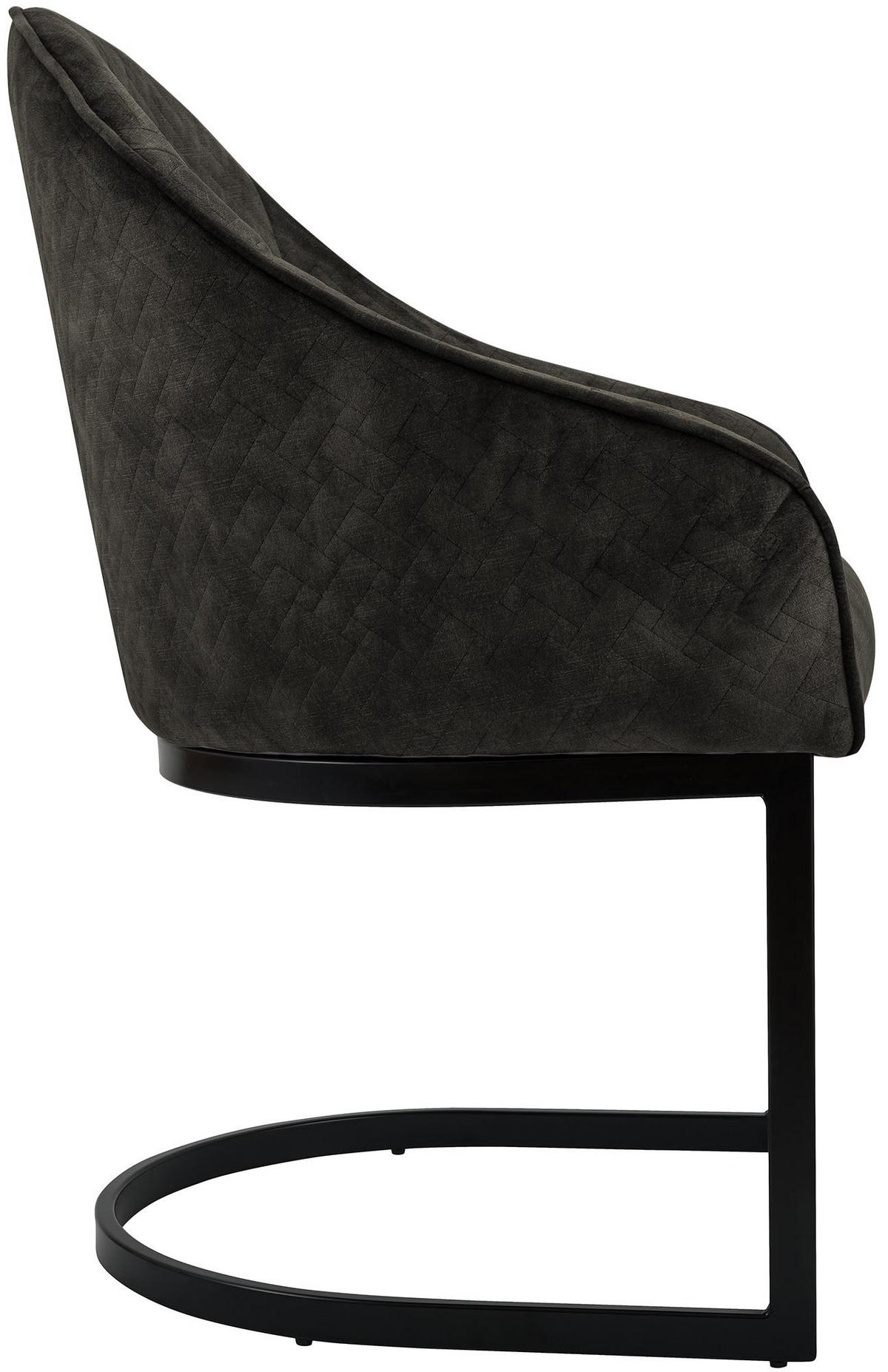 ESSZIMMERSTUHL Samt Dunkelbraun - Dunkelbraun/Schwarz, Textil/Metall (60/87/59cm) - CLP