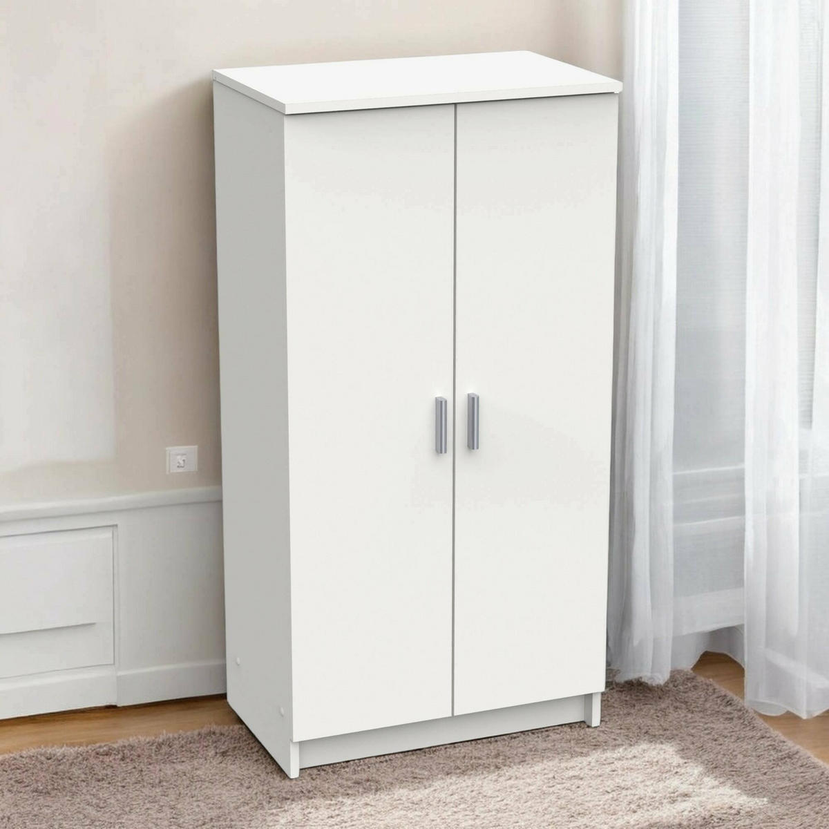SCHUHSCHRANK Weiß 36/55/108 cm - Weiß, Holzwerkstoff (55/108.4/36cm) - DMORA