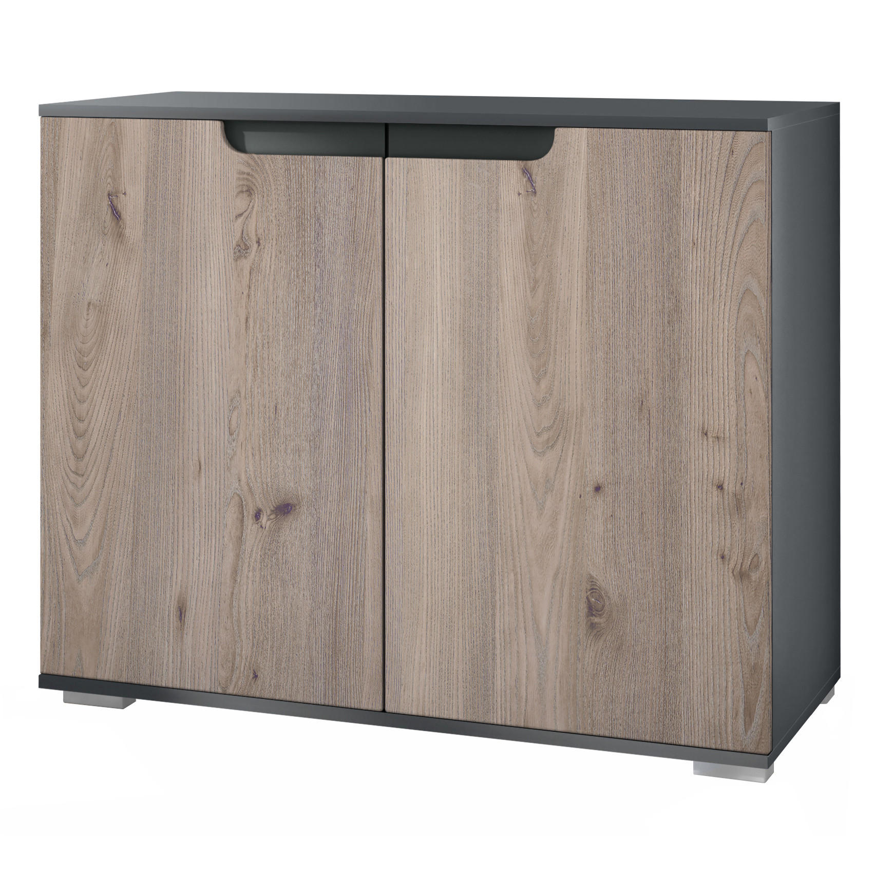KOMMODE Sylt Eiche Nordic - Silbereichenfarben, Holzwerkstoff (92.5/75.5/35cm) - Vladon