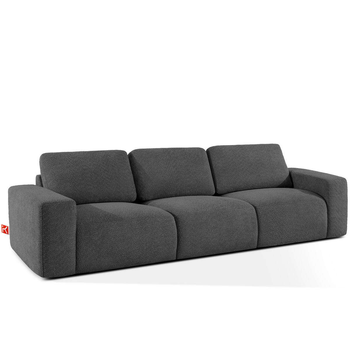 3-SITZER SOFA ZUCCO, Graphit - Graphitfarben, Holz/Holzwerkstoff (292/85/100cm) - KONSIMO®