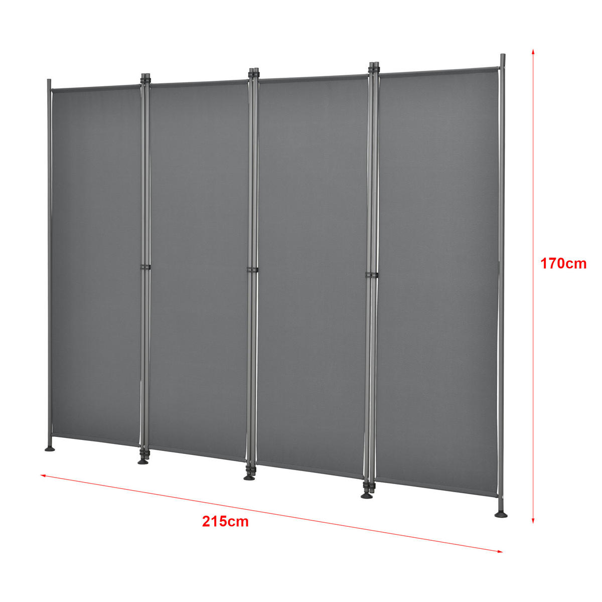 SICHTSCHUTZ Modica - Grau, Textil/Metall (215/170cm) - pro.tec