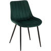 STUHL Samt grün - Schwarz/Grün, Textil/Metall (46/82/61cm) - CLP