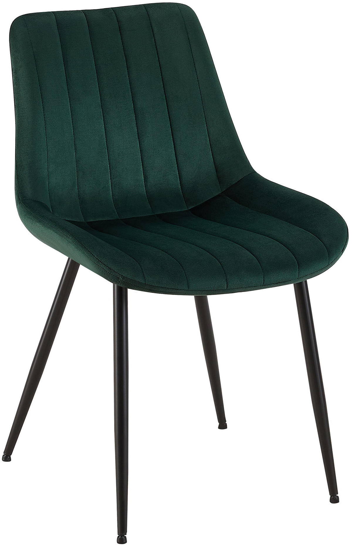 STUHL Samt grün - Schwarz/Grün, Textil/Metall (46/82/61cm) - CLP