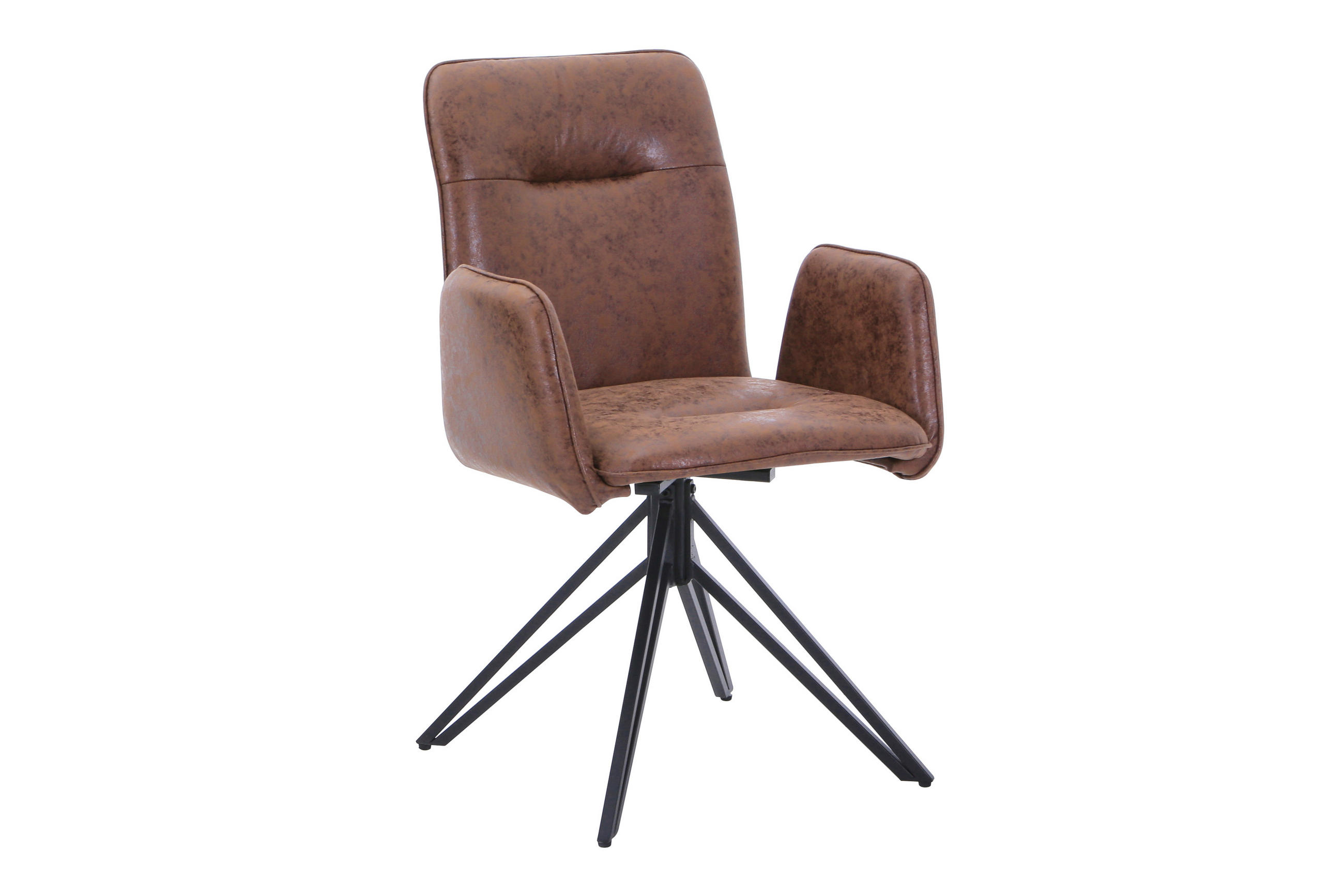 DREHSTUHL CEBU - Nussbaumfarben/Schwarz, Textil/Metall (50/85/50cm) - SAM