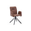 DREHSTUHL CEBU - Nussbaumfarben/Schwarz, Textil/Metall (50/85/50cm) - SAM