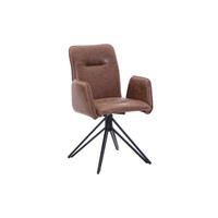 DREHSTUHL CEBU - Nussbaumfarben/Schwarz, Textil/Metall (50/85/50cm) - SAM