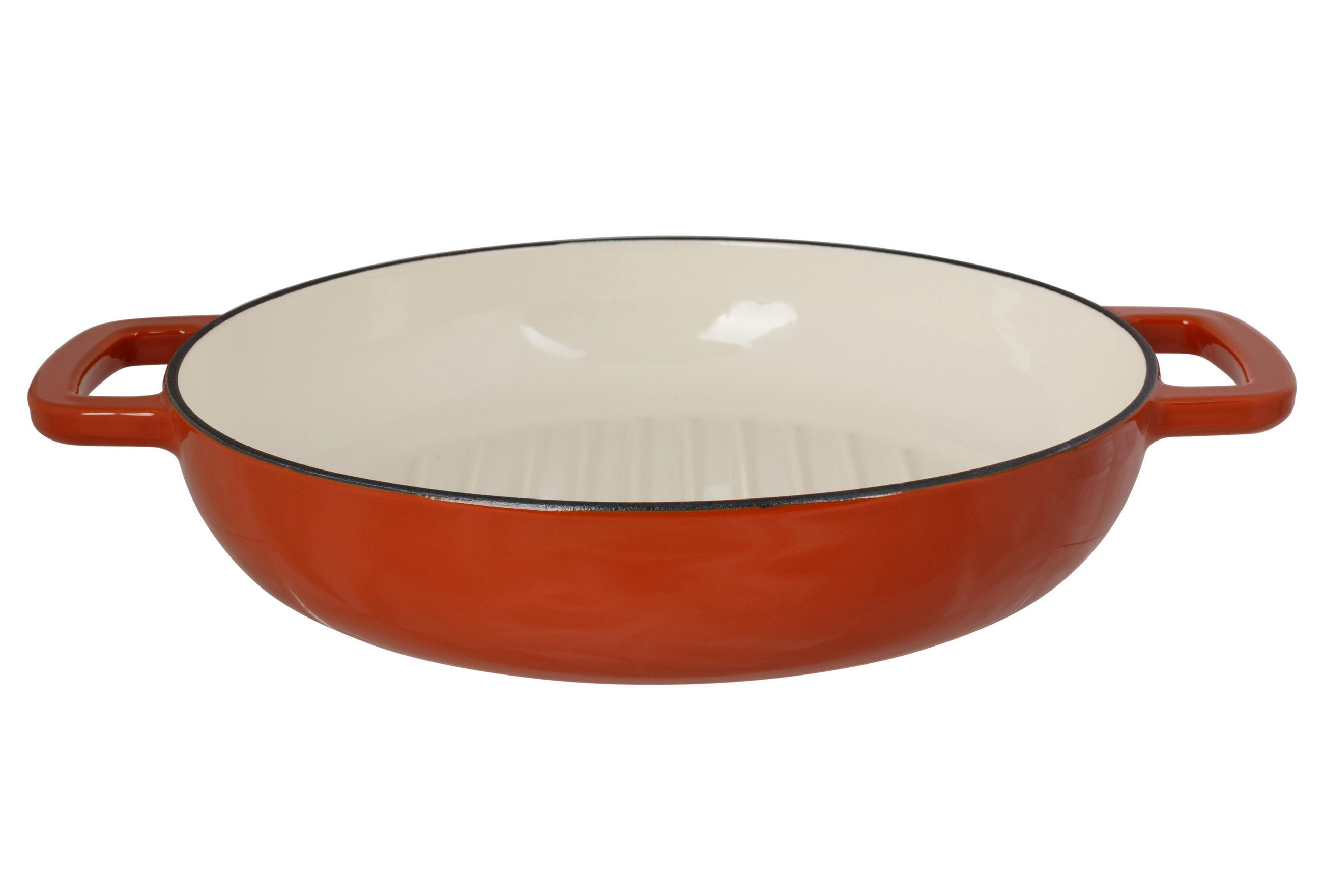 GRILLPFANNE Fontestic Gusseisen Rost Ø 28 cm – emailliert - Orange, Keramik (1/2/6cm) - Cosy & Trendy