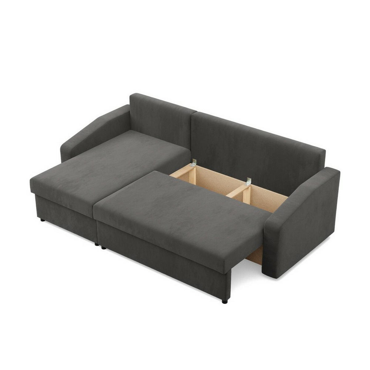 ECKSOFA Neo mit abgeschrägter Armlehnen grau - Grau, Textil (231/140cm) - SIMKAM Furniture