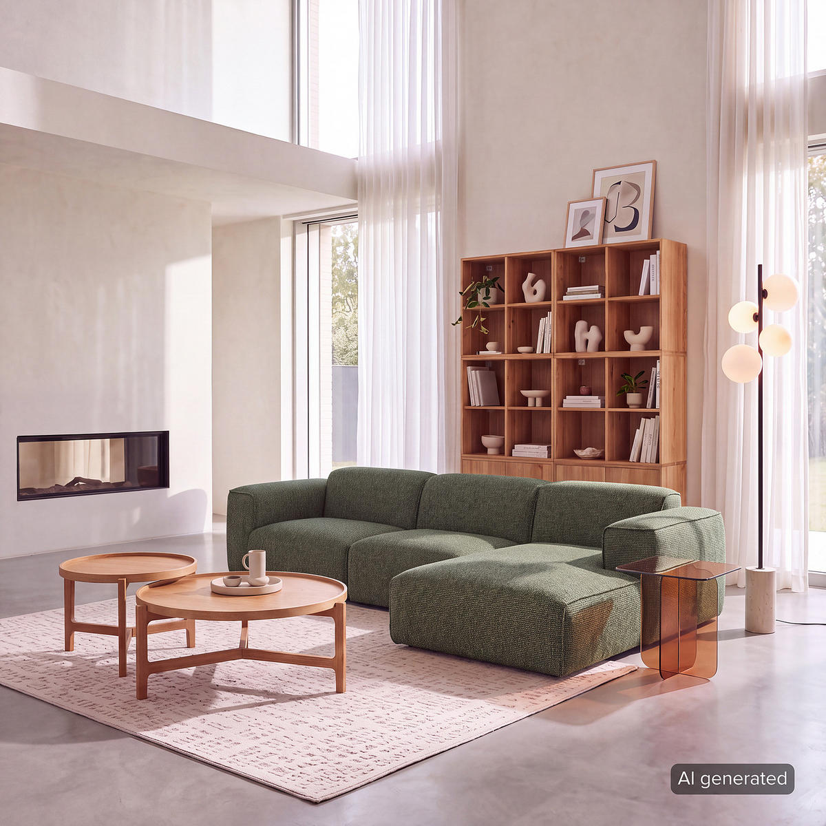 3-SITZER ECKSOFA mit Longchair - Schwarz/Grün, Kunststoff/Textil (284/173cm) - home24
