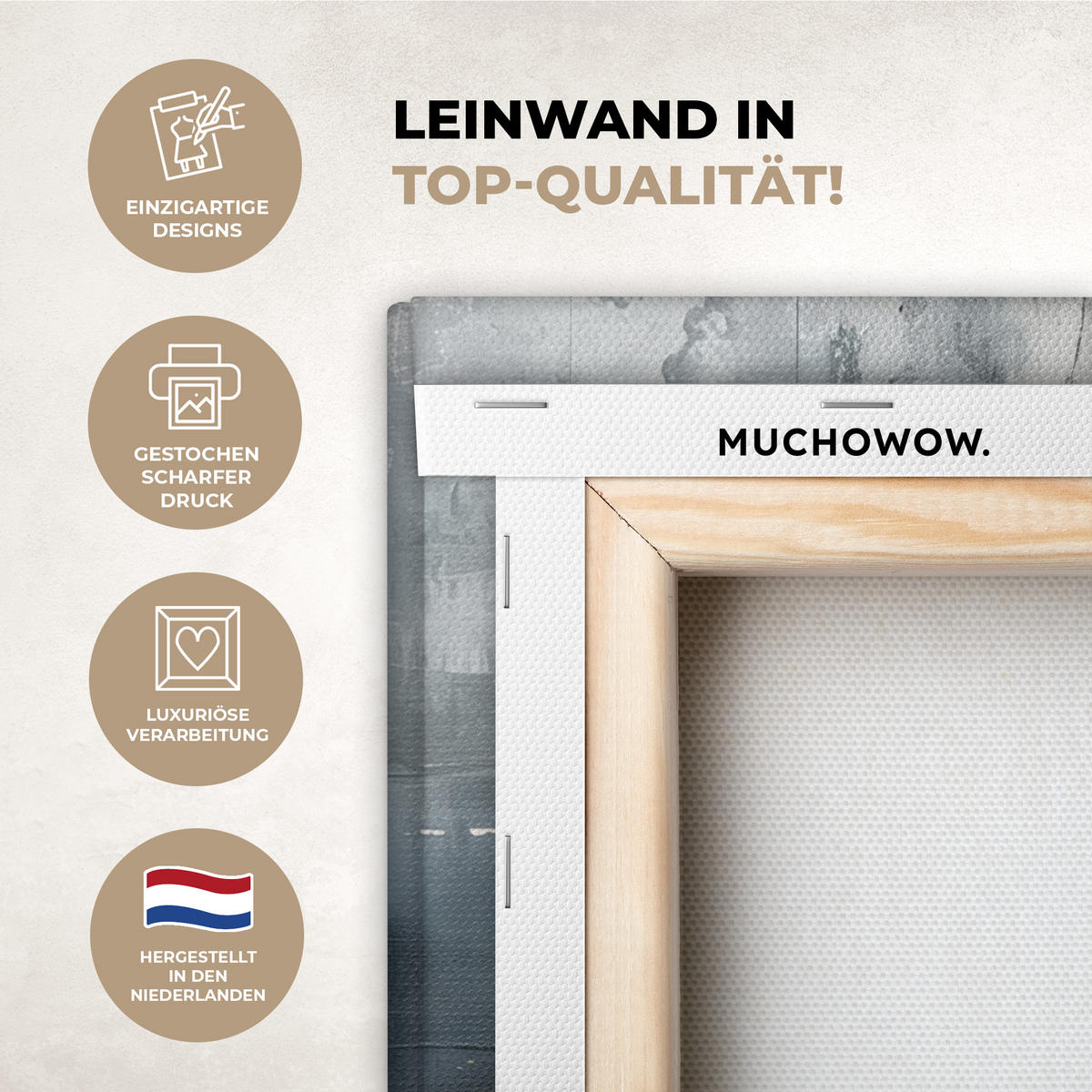 LEINWANDBILD Kunst - Grau - Gold - Abstrakt 20x30 cm - Dunkelgrau, Textil (20/30cm) - MuchoWow