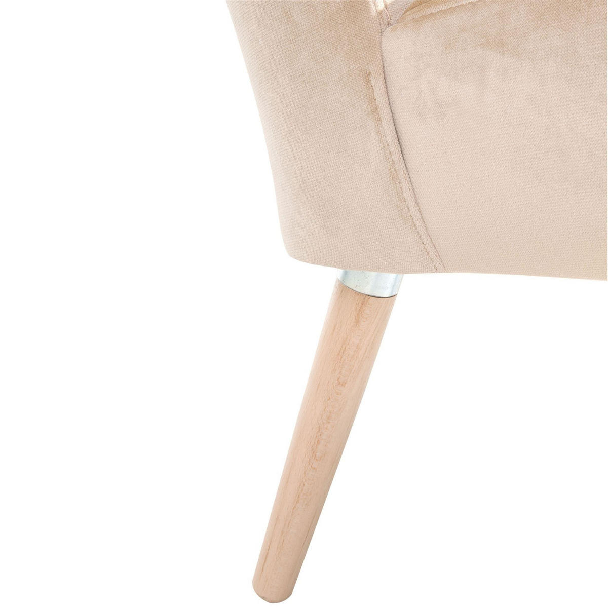 SESSEL Kassi Bezug Samtvelours Buche natur / sand - Sandfarben, Kunststoff (69/80/68cm) - 58aufmkessel