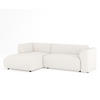 ECKSOFA Melani Creme Chenille-Stoff - Creme/Schwarz, Holz/Holzwerkstoff (253/153cm) - Maison de Reve