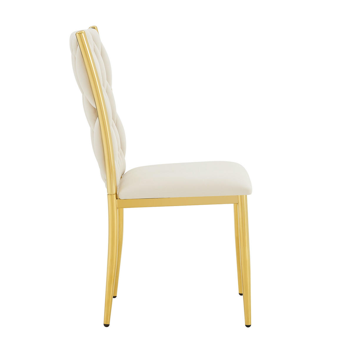 ESSZIMMERSTUHL mit Samtbezug und Metallbeinen Beige Gold - Beige, Metall (45/94/58cm) - Meubliv